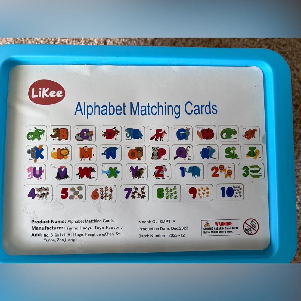 Alphabet matching cards
